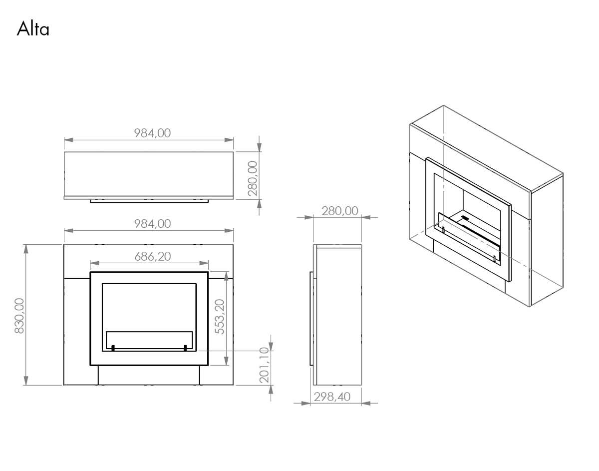 Glowfire ethanol fireplace Alta